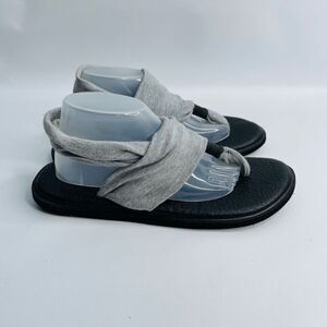 Sanuk Sandals Womens 7 Yoga Sling Casual Slingback Flip Flops‎ GRAY Fabric